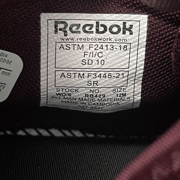 REEBOK Flexagon 3.0 Athletic Work Shoe RB429 Size 12 Burgundy NEW Comp Toe - Picture 9 of 16